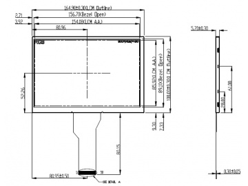 7" 800x480 TTL接口 50pin FPC 350亮度