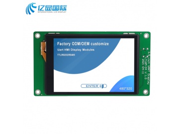 亿显国际 3.5寸串口显示屏, 电容触摸, 480*320, TTL/UART接口, HMI, UI图形设计（工业、家电、玩具、医疗类用TFT液晶显示屏）