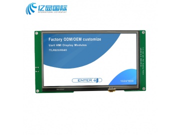 亿显国际 7.0寸串口显示屏, 电阻触摸, 1024*600, IPS, TTL/UART接口, HMI, UI图形设计（工业、家电、玩具、医疗类用TFT液晶显示屏）