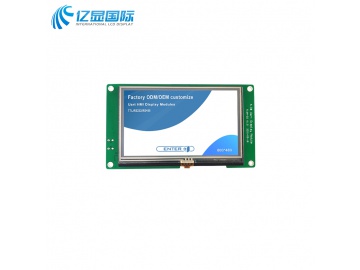 亿显国际 4.3寸串口显示屏, 800*480, IPS, 电阻触摸 TTL/UART接口, HMI, UI图形设计（工业、家电、玩具、医疗类用TFT液晶显示屏）