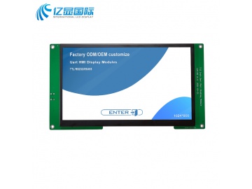 亿显国际 7.0寸串口显示屏, 1024*600, IPS, TTL/UART接口, HMI, UI图形设计（工业、家电、玩具、医疗类用TFT液晶显示屏）
