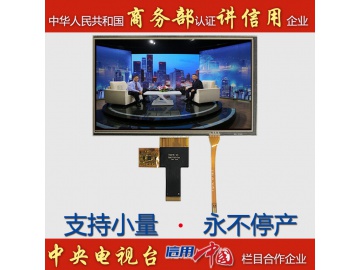 7寸带电阻触摸屏, 1024*600, 480亮度, 30pins, MIPI, EK73217BCGA+EK79007AD2, 全视角IPS液晶显示屏, 工控医疗级LCD