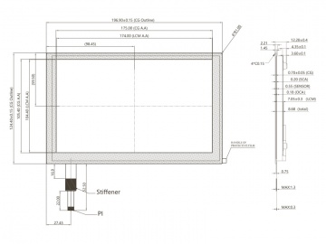 8寸IPS800*480车载屏+触摸屏总成现货
