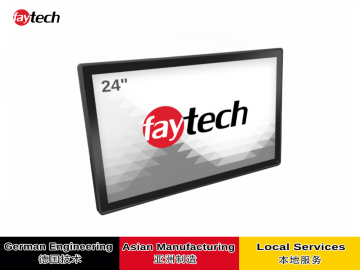 飞帆泰24寸电容触摸显示器 1920*1080 全贴合技术, 表面防眩光, 10指多点触控, USB触控接口, 支持Windows /Android/Linux/mac系统, 正面IP65, 背面IP