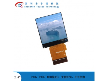 宇锡1.4寸方形液晶模组240x240, 350亮度, 30pins MCU 16bit接口, ST7789V, IPS方屏全视角显示屏 智能手表屏