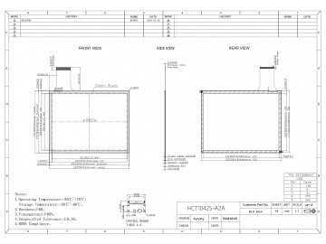 HCT1042S-A2A 10.4寸电容触摸屏 G+G 多点触摸 4:3 可搭配友达G104SN03 V5群创 京东方工业屏