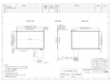 HCT1014W-A2A-CFD 10.1寸电容触摸屏 G+G 多点触摸 宽屏 16:10 可搭配友达 群创 京东方工业屏
