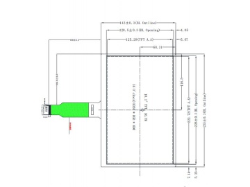 10.1寸TFT液晶显示屏 1024*600 TN液晶屏 400亮度 40PIN LVDS 手持终端液晶屏