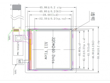 2.0寸TFT液晶显示屏 320*240 IPS液晶屏 500亮度 10PIN SPI 工业液晶屏
