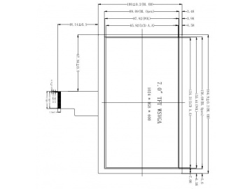 7寸TFT液晶显示屏 1024*600 TN液晶屏 250亮度 40PIN LVDS 车载液晶屏
