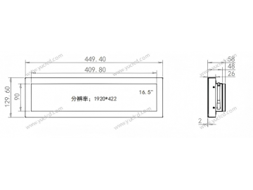 16.5寸 壁挂广告机 商业显示器 条状液晶显示器 高亮商业显示器 地铁线路标牌 触摸显示器 公交车广告机