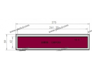 10.4寸条形广告机, 1280*205, 450NITS广告机 商业显示器 条状液晶显示器 高亮商业显示器 地铁线路标牌
