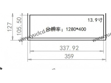 13.9寸条形广告机, 1280*400, 450NITS广告机 商业显示器 条状液晶显示器 高亮商业显示器 地铁线路标牌