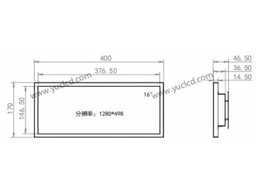 16寸条形广告机, 1280*498, 450NITS广告机 商业显示器 条状液晶显示器 高亮商业显示器 地铁线路标牌