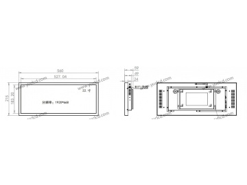 22寸条形广告机, 1920*668, 450NITS广告机 商业显示器 条状液晶显示器 高亮商业显示器 地铁线路标牌