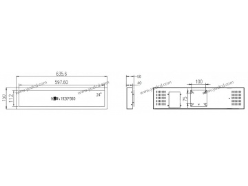 24寸条形广告机, 1920*360, 450NITS广告机 商业显示器 条状液晶显示器 高亮商业显示器 地铁线路标牌