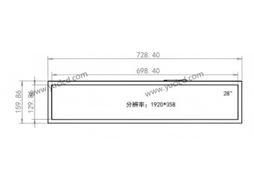 28寸条形广告机, 1920*360, 450NITS广告机 商业显示器 条状液晶显示器 高亮商业显示器 地铁线路标牌