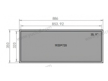 35.9寸壁挂广告机, 1920*720, 450NITS 条状液晶显示器 地铁线路标牌 触摸显示器 户外智能公交站牌 高亮显示器