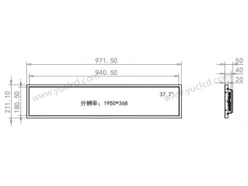 37.7寸壁挂广告机, 1920*368, 450NITS 条状液晶显示器 地铁线路标牌 触摸显示器 户外智能公交站牌 高亮显示器
