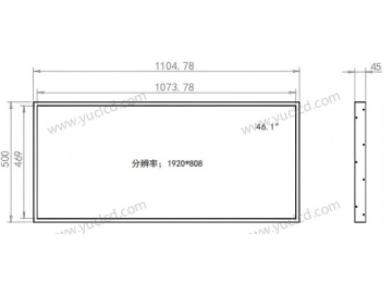46.1寸壁挂广告机, 1920*808/3840*1616, 450NITS 条状液晶显示器 地铁线路标牌 触摸显示器 户外智能公交站牌 高亮显示器