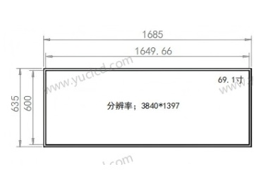 69.1寸壁挂广告机, 3840*1080, 450NITS 条状液晶显示器 地铁线路标牌 触摸显示器 户外智能公交站牌 高亮显示器