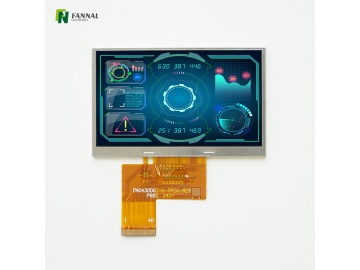 4.3英寸TFT液晶显示屏 800x480 IPS液晶屏 850亮度 40PINS TTL高亮液晶屏 定制电容触摸屏