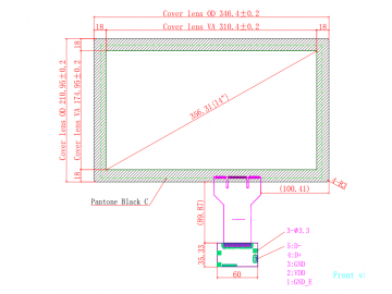 14寸电容式触摸屏液晶显示器触摸屏USB接口应用于机器人、军工、车载、医疗、工业等行业