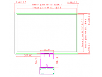 19寸电容式触摸屏液晶显示器触摸屏USB接口应用于机器人、军工、车载、医疗、工业等行业