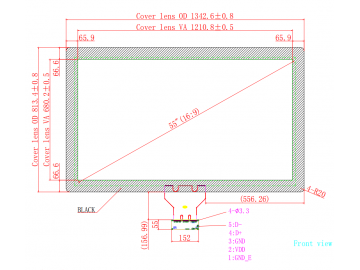 55寸电容式触摸屏液晶显示器触摸屏USB接口应用于机器人、军工、车载、医疗、工业等行业