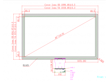 46寸电容式触摸屏液晶显示器触摸屏USB接口应用于机器人、军工、车载、医疗、工业等行业