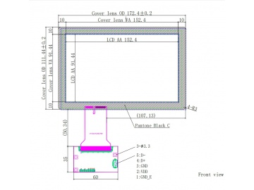 7寸触摸屏模组 800*480 500亮度 30PINS LVDS G070ACE-L01 显示模组 框贴模组 带电容触摸
