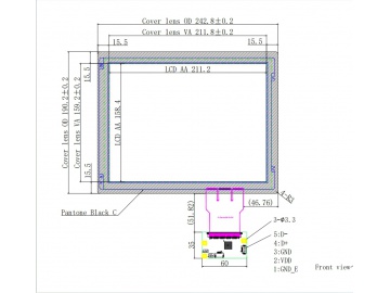 10.4寸触摸屏模组 1024*768 350亮度 20PINS LVDS M104GNX1 R1 显示模组 框贴模组 带电容触摸