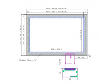 10.1寸触摸屏模组 1280*800 500亮度 40PINS LVDS TM101JDHG30 显示模组 全贴模组 带电容触摸