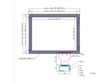 12.1寸触摸屏模组 1024*768 350亮度 20PINS LVDS M121GNX2 R1 显示模组 框贴模组 带电容触摸