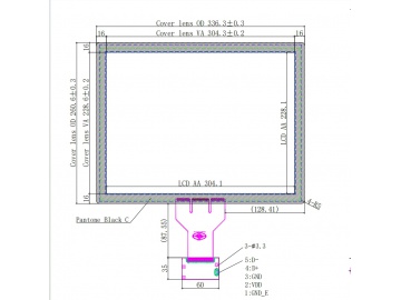 15寸触摸屏模组 1024*768 500亮度 20PINS LVDS G150XNE-L01 显示模组 框贴模组 带电容触摸