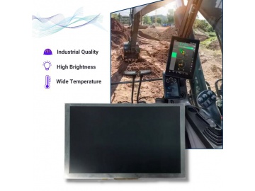 7.0" TFT显示屏, IPS液晶屏, LVDS接口, 高亮, 宽温, 用于工业设备, 挖掘机GPS, 显示器