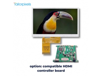 5寸TN显示屏, TFT液晶屏, HDMI可选, 480×272分辨率, RGB接口