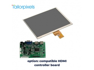 8寸IPS显示屏, TFT液晶屏, HDMI可选, 1024&times;768分辨率, LVDS接口, 高分辨率, 用于户外和工业