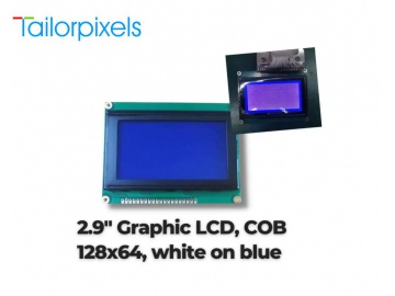128x64图形LCD模块, STN显示屏, 透射式LCD, 8080 8bit, COB LCD, 工业仪表, 蓝膜负显