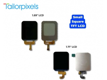 1.89"方形屏, IPS液晶屏 TFT彩色显示屏 QSPI接口 320x386 GC9B71 带触摸屏用于智能手表