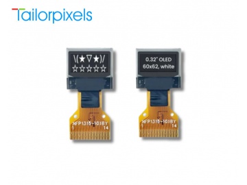 0.32寸OLED, OLED显示器, 60×32 分辨率, SPI或I2C接口, SSD1315, 手持式OLED终端