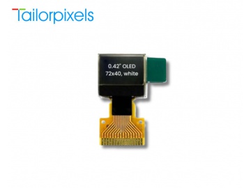 0.42寸OLED, OLED显示器, 72×40 分辨率, SPI或I2C接口, SSD1315, 手持式OLED终端