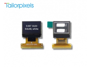 0.66寸OLED, OLED显示器, 64×48 分辨率, 单色白色, I2C/SPI/MCU接口, SSD1315, 用于医疗或手持式OLED终端