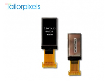 0.96寸OLED, OLED显示器, 64×128分辨率, I2C/SPI接口, SSD1312, 用于手持式OLED终端, 录音机, 传感器