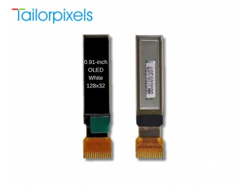 0.91寸OLED, OLED显示器, 128×32 分辨率, I2C接口, SSD1312, 用于医疗, 手持终端, 传感器
