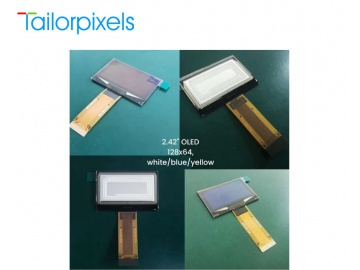 2.42寸OLED, OLED显示器, 128×64分辨率, I2C/SPI/MCU接口, SSD1309, 用于医疗或手持式OLED终端