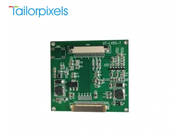7寸TFT显示屏控制板, LVDS 40-pin to 20-pin, LCD控制板, 支持显示屏像素最大800&times;480, 用于显示屏之间接口信号转换