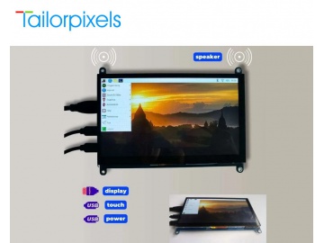 7英寸IPS触摸屏, TFT显示屏, 1024x600像素, HDMI接口, 带扬声器, RTD2660H, 用于商业