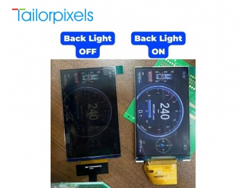 3.97" 半透半反显示屏, IPS液晶屏, 阳光下可视 MIPI接口, 480x800分辨率, 用于电动自行车仪表、读取设备