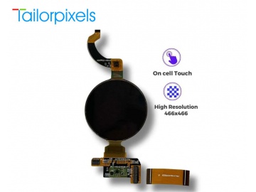 1.43英寸AMOLED显示屏, On-Cell触摸, 466&times;466, MIPI/QSPI, C05300, 466x466像素, 用于家电控制面板界面